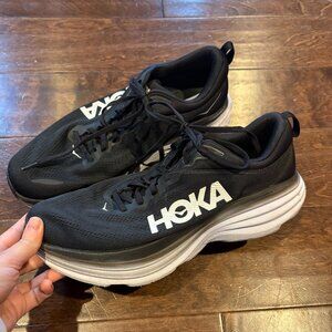 Hoka One One Bondi 8 black running shoes Wide